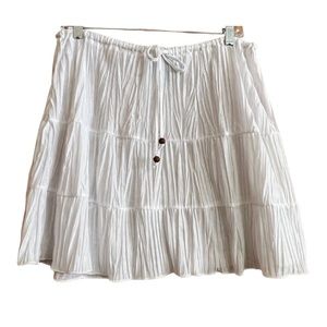 Lightweight White Tiered Swim Coverup Skirt